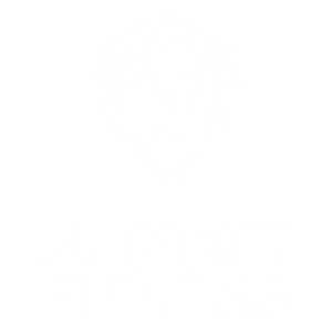 Logo of Summit Fitness featuring a stylized white lion head above the text SUMMIT FITNESS in bold white letters, all set against a black background.