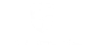 Black and white Porsche logo featuring a stylized crest with horizontal bars and a rearing horse in the center, with the word Porsche written in bold, capital letters underneath.