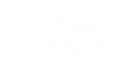 Logo of The Advantage Athletic Recruiting with stylized mountain peaks above the text on a black background.